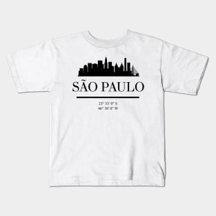 SAO PAULO BRAZIL BLACK SILHOUETTE SKYLINE ART Kids T-Shirt